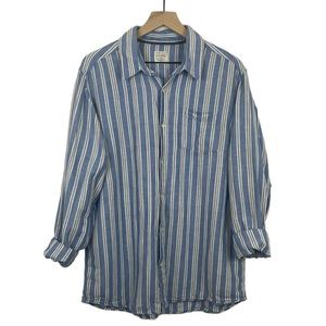Old Navy Men’s Causal Button Down Long Sleeved Linen Cotton Blend